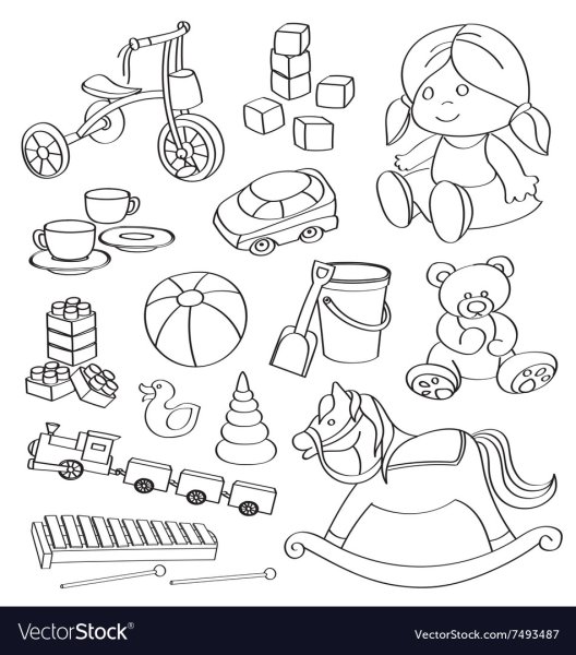 Раскраска. Игрушки