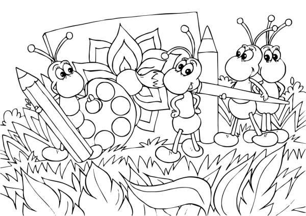 Муравьишка раскраска