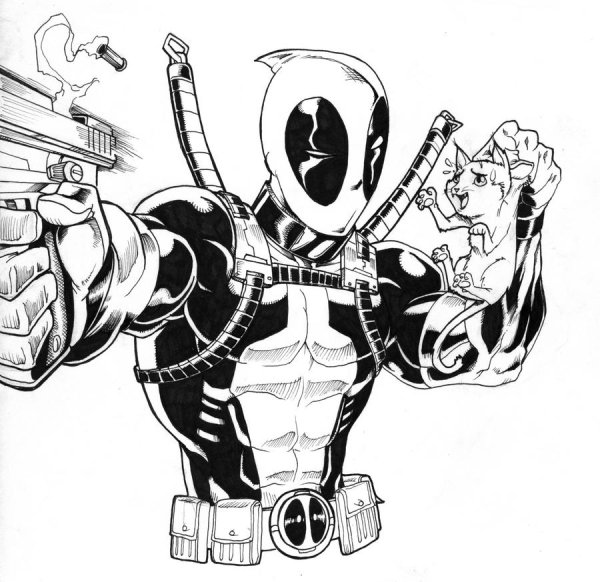 Черно белые рисунки Марвел