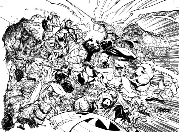 Комиксы Марвел чб