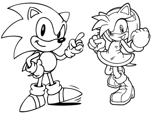 Соник Эмми раскраска
