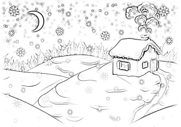 Снег раскраска