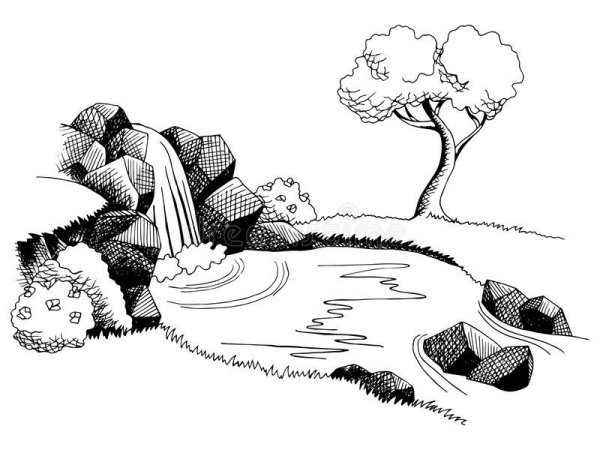 Родник раскраска для детей