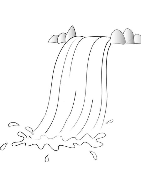 Водопад раскраска для детей