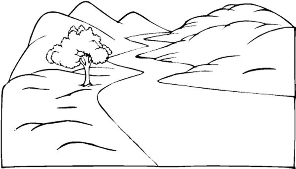 Река раскраска для детей