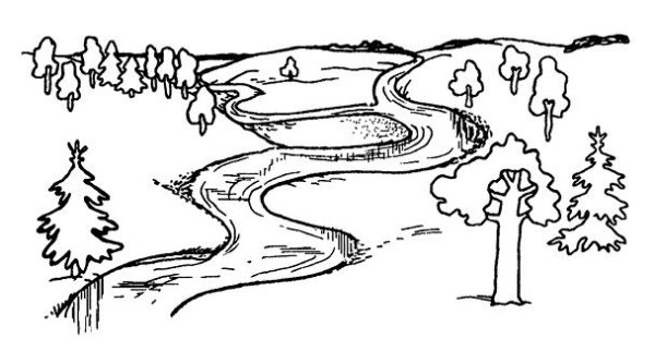 Река рисунок для детей