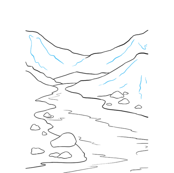 Речка карандашом