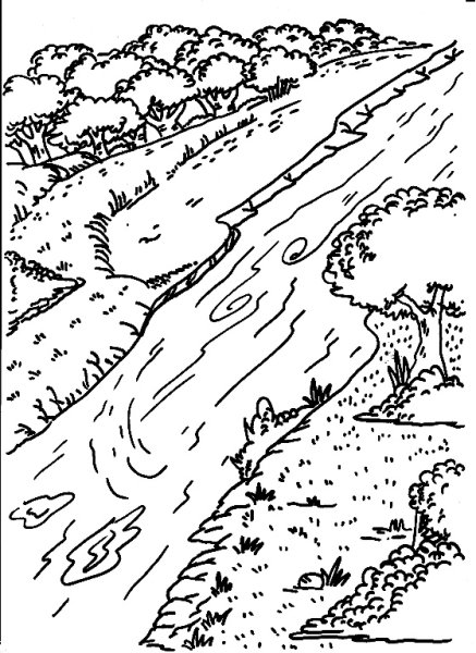 Раскраска. У реки