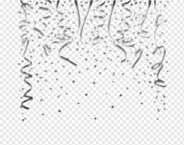 Серебряное конфетти на прозрачном фоне