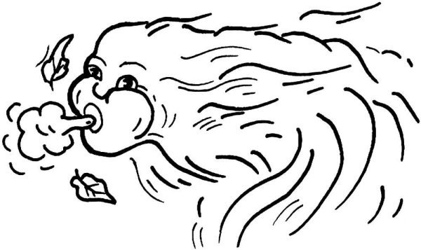 Ветер раскраска для малышей