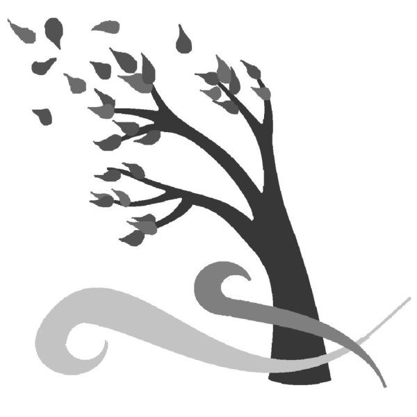 Дерево на ветру трафарет