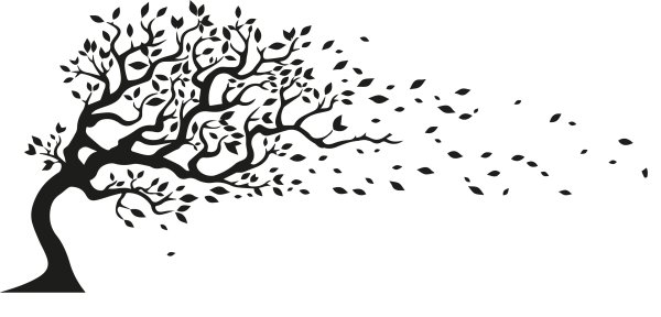 Трафарет осеннего пейзажа для детей