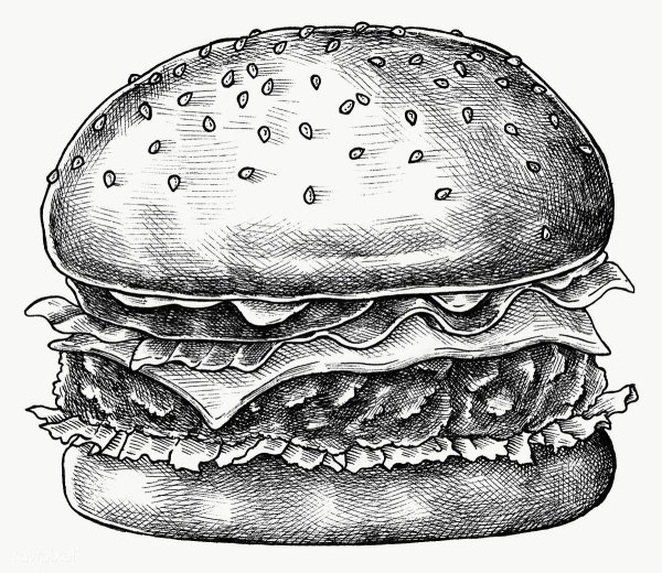 Гамбургер карандашом