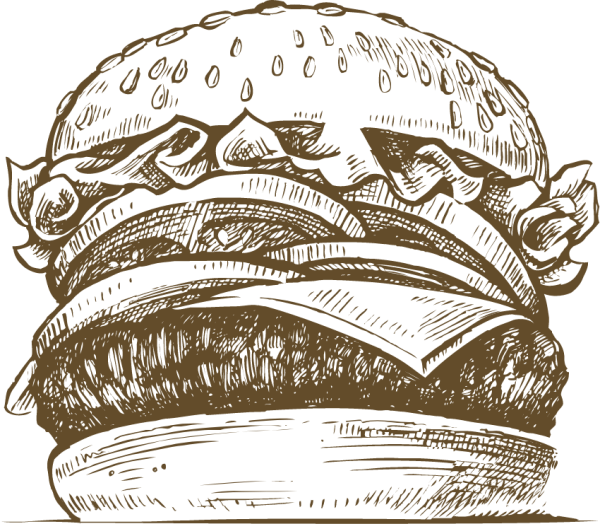 Бургер контур от руки