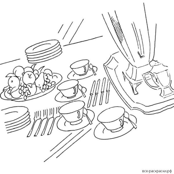 Раскраска блюда к праздничному столу