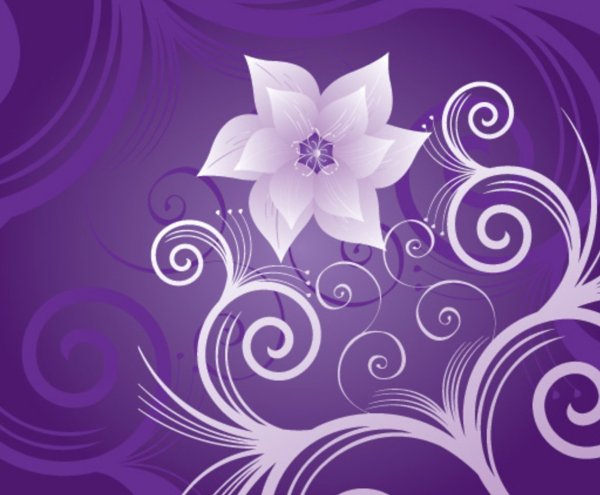 Цветочный узор на сиреневом
