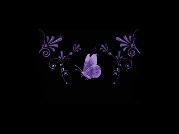 Фиолетовые узоры на черном фоне