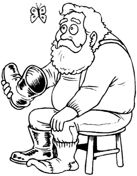Дедушка раскраска для детей