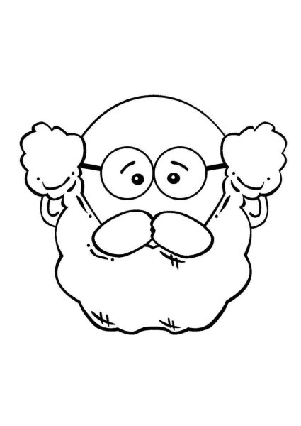 Дед Мороз рисунок черно белый