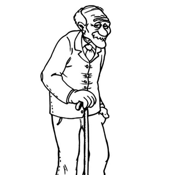 Раскраска дедушка