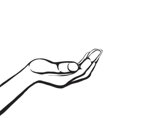 Раскраска протянутой руки