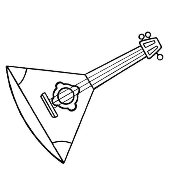 Инструменты музыкальные балалайка раскрашивать