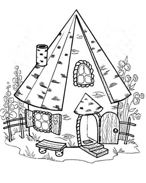Сказочный домик для раскрашивания