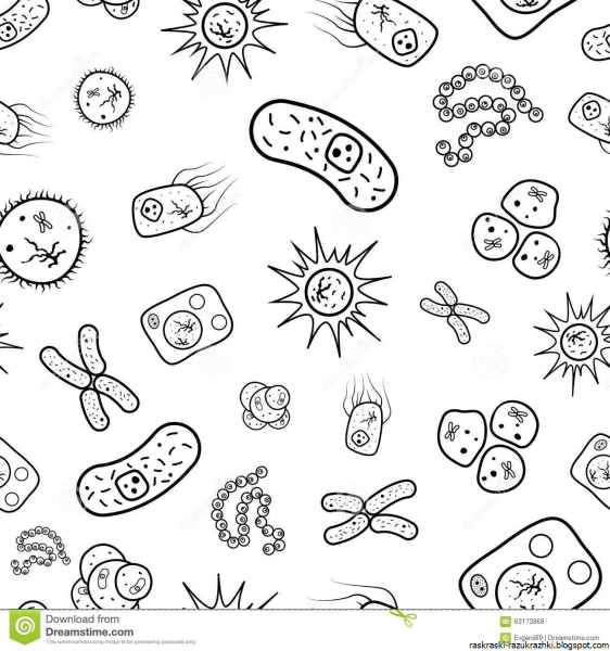 Микробы раскраска