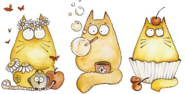 Котики смешные рисунки