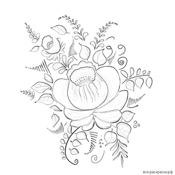 Гжель раскраска для детей