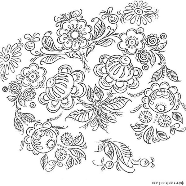 Гжель раскраска