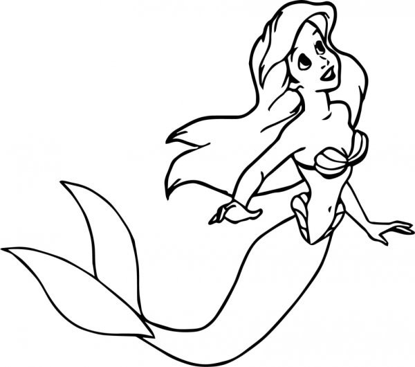 Кукла Ариэль раскраска