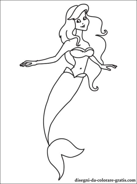 Русалочка черно белая