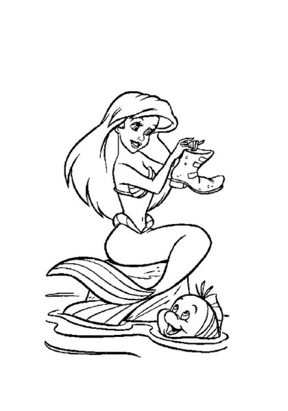 Раскраска Рапунцель Русалка