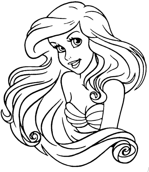 Раскраски принцессы Дисней Ариель
