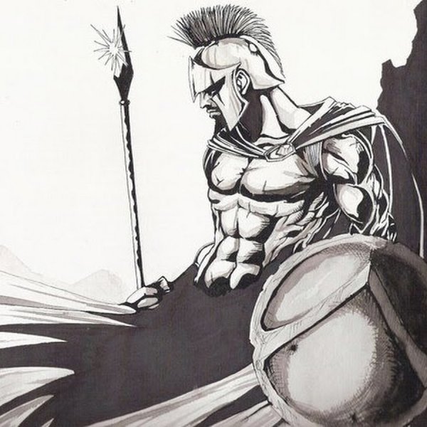 Спартанец воин эскиз