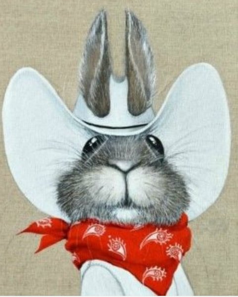 Прикольный заяц рисунок
