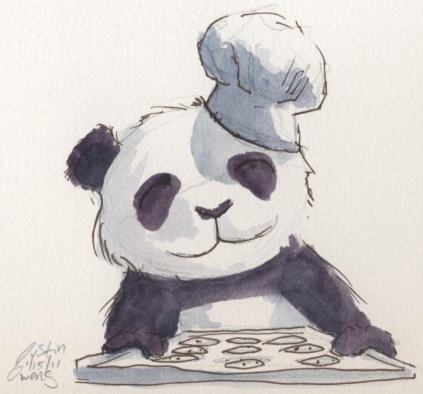 Панда арт легко