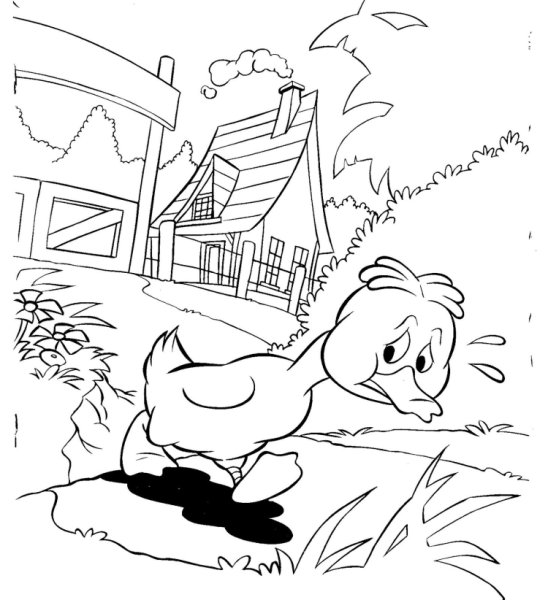 Раскраска. Гадкий утенок