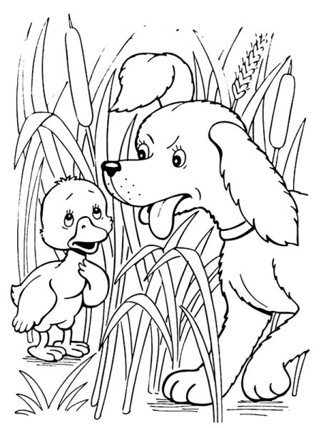 Андерсен Гадкий утенок раскраска