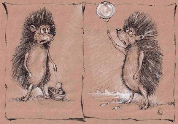 Смешной Ежик рисунок