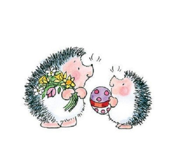 Ежик с подарком иллюстрация