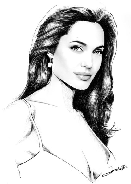 Портрет рисунок Анджелины Джоли