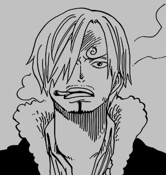 Санджи Ван Пис черно белый