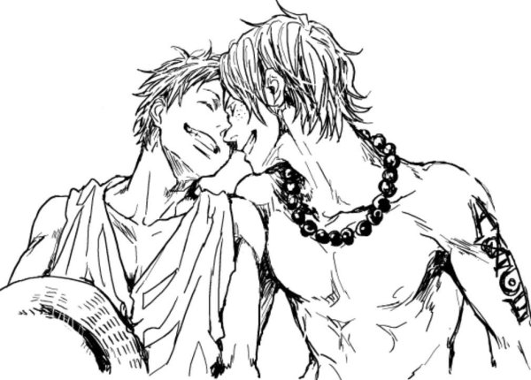 Эйс Ван Пис черно белый