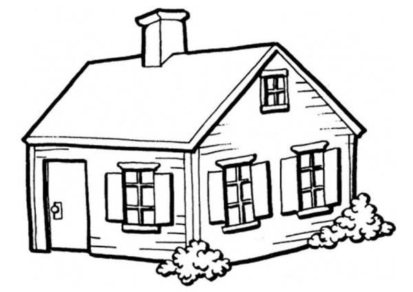 Двухэтажный дом карандашом