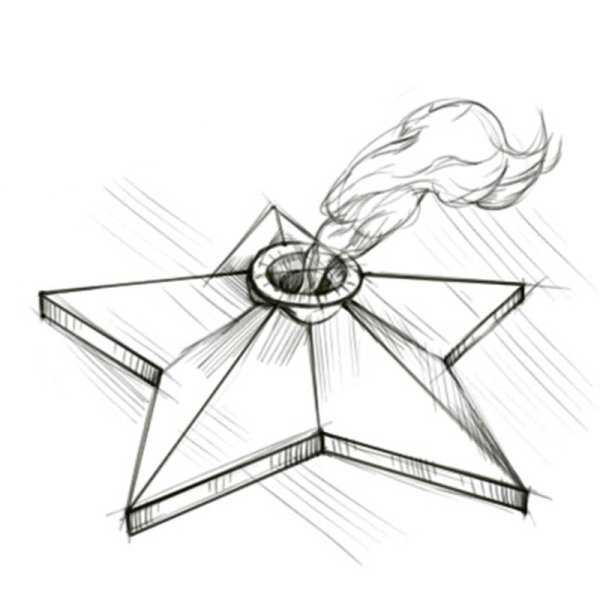 Вечный огонь черно белый