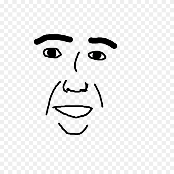 Смешное лицо на прозрачном фоне