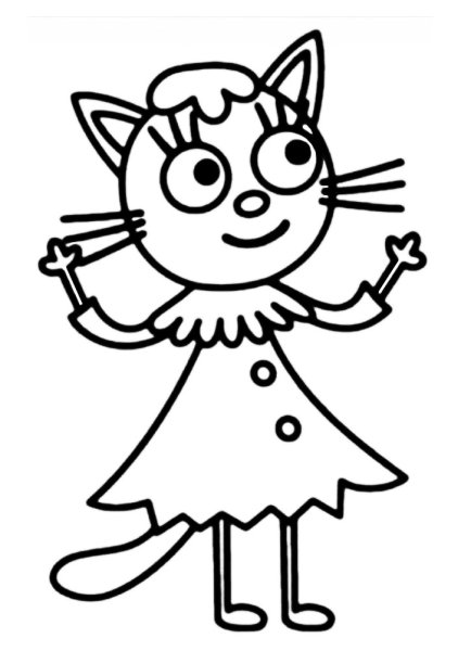 Раскраска три кота лапочка