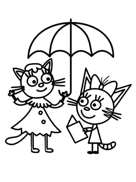 Карамелька три кота раскраска